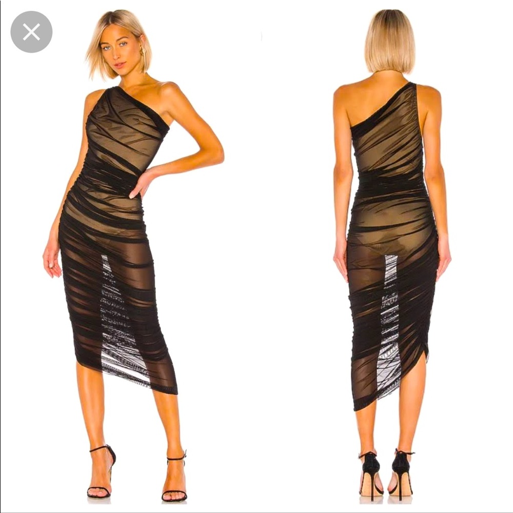 LIKE NEW Norma Kamali Diana Gown in Black Mesh